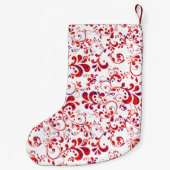 Niedliches, weißes Blumenmuster Kleiner Weihnachtsstrumpf (Rückseite)