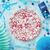 Niedliches, weißes Blumenmuster Pappteller (Party)