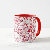 Niedliches, weißes Blumenmuster Tasse (VorderseiteRechts)