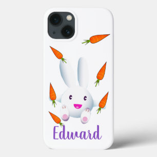 Niedliches Weißes Bunny & Carrots Case-Mate iPhone Hülle