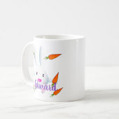 Niedliches Weißes Bunny & Carrots Kaffeetasse (Vorderseite Links)