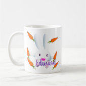 Niedliches Weißes Bunny & Carrots Kaffeetasse (Links)