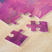 Niedliches weißes Einhorn mit rosa und blauem Mane Puzzle (Seite)