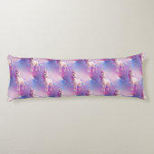 Niedliches Weißes Einhorn mit rosa und blauem Mane Seitenschläferkissen (Rückseite)
