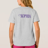 Niedliches weißes Einhorn mit rosa und blauem Mane T-Shirt (Rückseite)