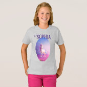 Niedliches weißes Einhorn mit rosa und blauem Mane T-Shirt (Vorne ganz)