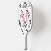 Niedliches weißes Einhornmuster Kids Monogramm Pickleball Schläger (Links)