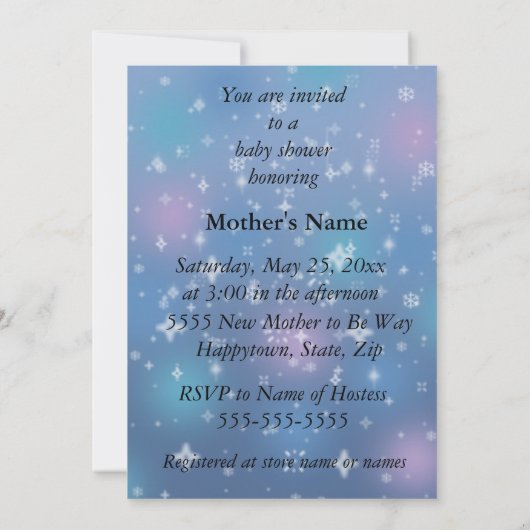 Niedliches Weißes Eule Winter Girl Snowflake Dusch Einladung (Rückseite)