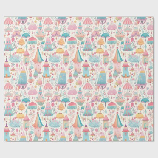 Niedliches weißes, farbiges Muster, rosa blau Geschenkpapier (Flach)