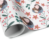 Niedliches weißes Foto Geschenkpapier (Rolleneckpunkt)