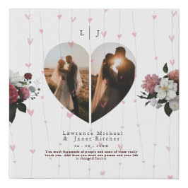 Niedliches weißes Foto in Form eines Weißherzes fü Künstlicher Leinwanddruck