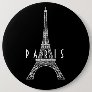 Niedliches weißes Frankreich - Eiffelturm Button