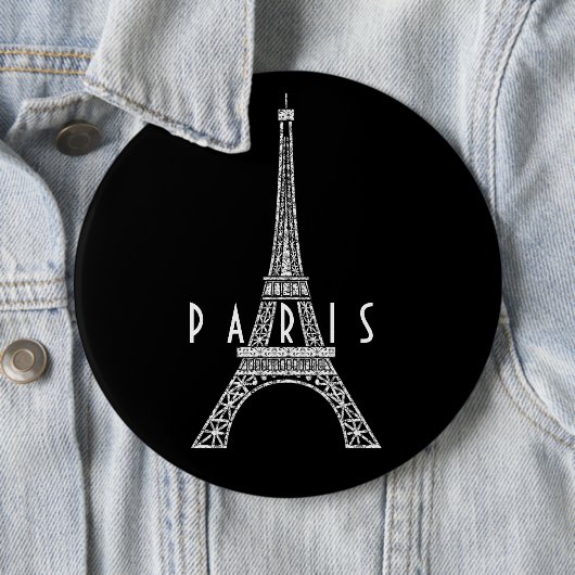 Niedliches weißes Frankreich - Eiffelturm Button (Beispiel)