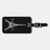 Niedliches weißes Frankreich - Eiffelturm Button Gepäckanhänger (Vorderseite horizontal)