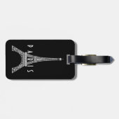 Niedliches weißes Frankreich - Eiffelturm Button Gepäckanhänger (Rückseite horizontal)