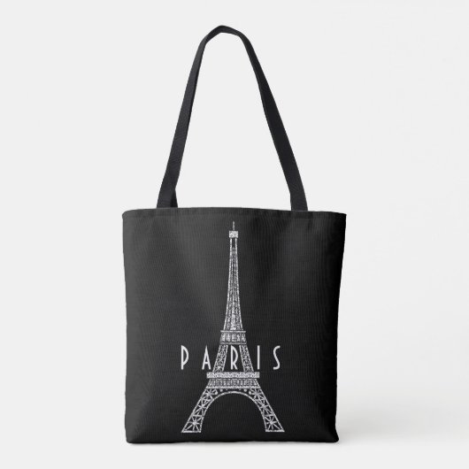 Niedliches weißes Frankreich - Eiffelturm Button Tasche (Rückseite)