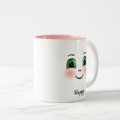 Niedliches, weißes Gesicht Zweifarbige Tasse (VorderseiteRechts)