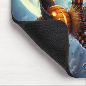Niedliches, weißes Halloweenschaukeln und Kürbisse Mousepad (Ecke)