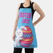 Niedliches weißes Hasen mit farbenfrohen Ostereier Schürze (InSitu)