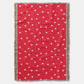 Niedliches weißes Herz auf rotem Nahtlosmuster Decke (Vorderseite Vertikal)