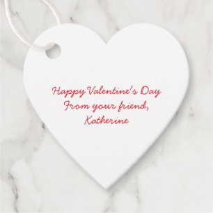 Niedliches, weißes Herz im Klassenzimmer Valentins Geschenkanhänger