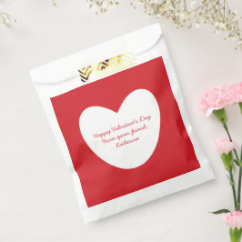 Niedliches, weißes Herz Valentinstag Klassenzimmer Geschenktütchen