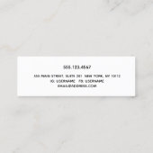 Niedliches Weißes Herzkalligrafie Schönheit Stylis Mini Visitenkarte (Rückseite)