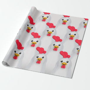 Niedliches Weißes Huhn/Weiße Röhre Geschenkpapier