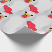 Niedliches Weißes Huhn/Weiße Röhre Geschenkpapier (Ecke)