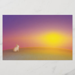 Niedliches Weißes Kaninchen auf Grassy Hill bei So