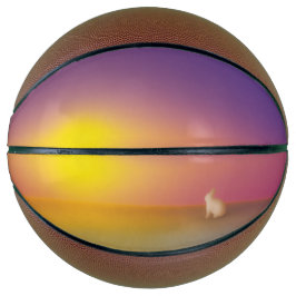 Niedliches Weißes Kaninchen auf Grassy Hill bei So Basketball