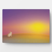 Niedliches Weißes Kaninchen auf Grassy Hill bei So Fotoplatte (Vorderseite)