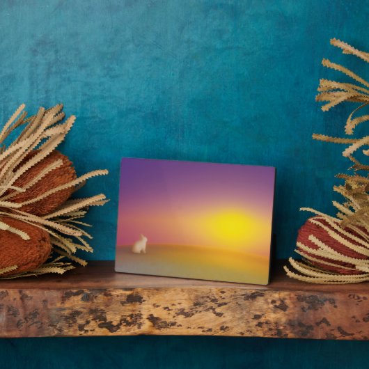 Niedliches Weißes Kaninchen auf Grassy Hill bei So Fotoplatte (Seite)