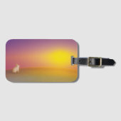 Niedliches Weißes Kaninchen auf Grassy Hill bei So Gepäckanhänger (Vorderseite (Horizontal))