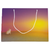 Niedliches Weißes Kaninchen auf Grassy Hill bei So Große Geschenktüte (Vorderseite)