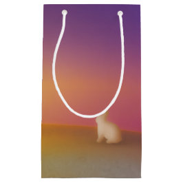 Niedliches Weißes Kaninchen auf Grassy Hill bei So Kleine Geschenktüte