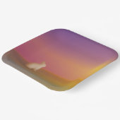 Niedliches Weißes Kaninchen auf Grassy Hill bei So Pappteller (Gewinkelt)