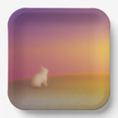 Niedliches Weißes Kaninchen auf Grassy Hill bei So Pappteller (Vorderseite)