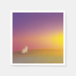 Niedliches Weißes Kaninchen auf Grassy Hill bei So Serviette