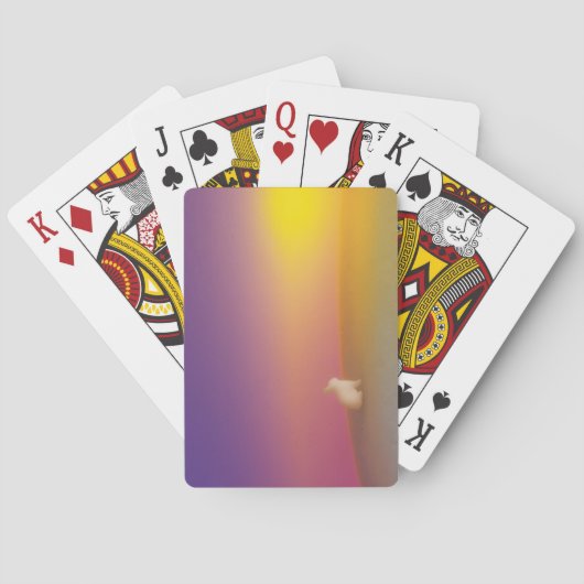 Niedliches Weißes Kaninchen auf Grassy Hill bei So Spielkarten (Rückseite)