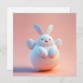 Niedliches weißes Kaninchen mit Flügeln (Vorne/Hinten)