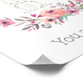 Niedliches Weißes Kaninchen Sie lieben Poster (Ecke)