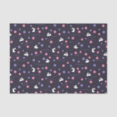 Niedliches Weißes Kaninchen und Blume Muster Seidenpapier (Vorderseite)