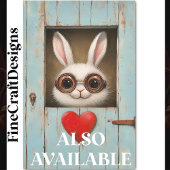 Niedliches Weißes Kaninchen und Rotes Liebe Herz B Seidenpapier