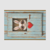 Niedliches Weißes Kaninchen und Rotes Liebe Herz B Seidenpapier (Vorderseite)