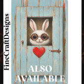 Niedliches Weißes Kaninchen und Rotes Liebe Herzst Seidenpapier