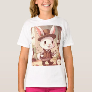 Niedliches Weißes Kaninchen Wunderland Whimsical Z T-Shirt