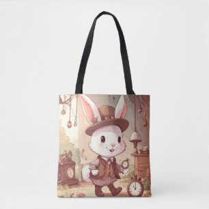 Niedliches Weißes Kaninchen Wunderland Whimsical Z Tasche