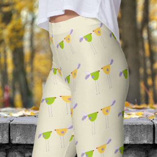 Niedliches Weißes Kornsilk-Zwergmuster Leggings