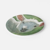 Niedliches weißes Lammporträt Pappteller (Schrägansicht)